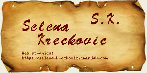 Selena Krečković vizit kartica